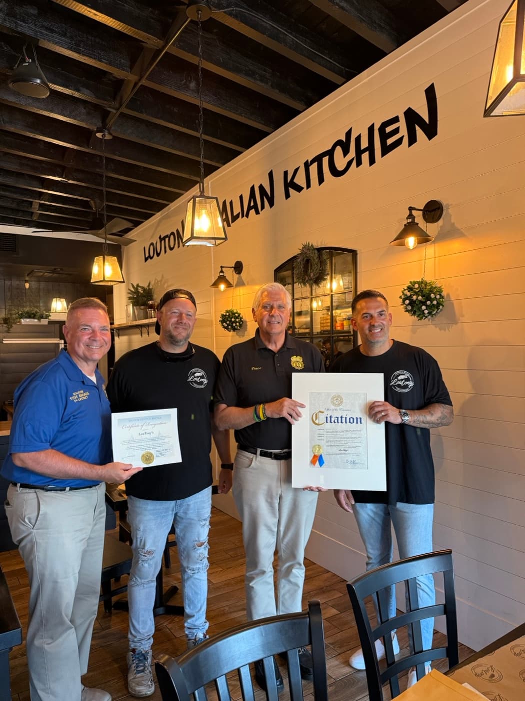 Nassau County citation recognizing LouTony's