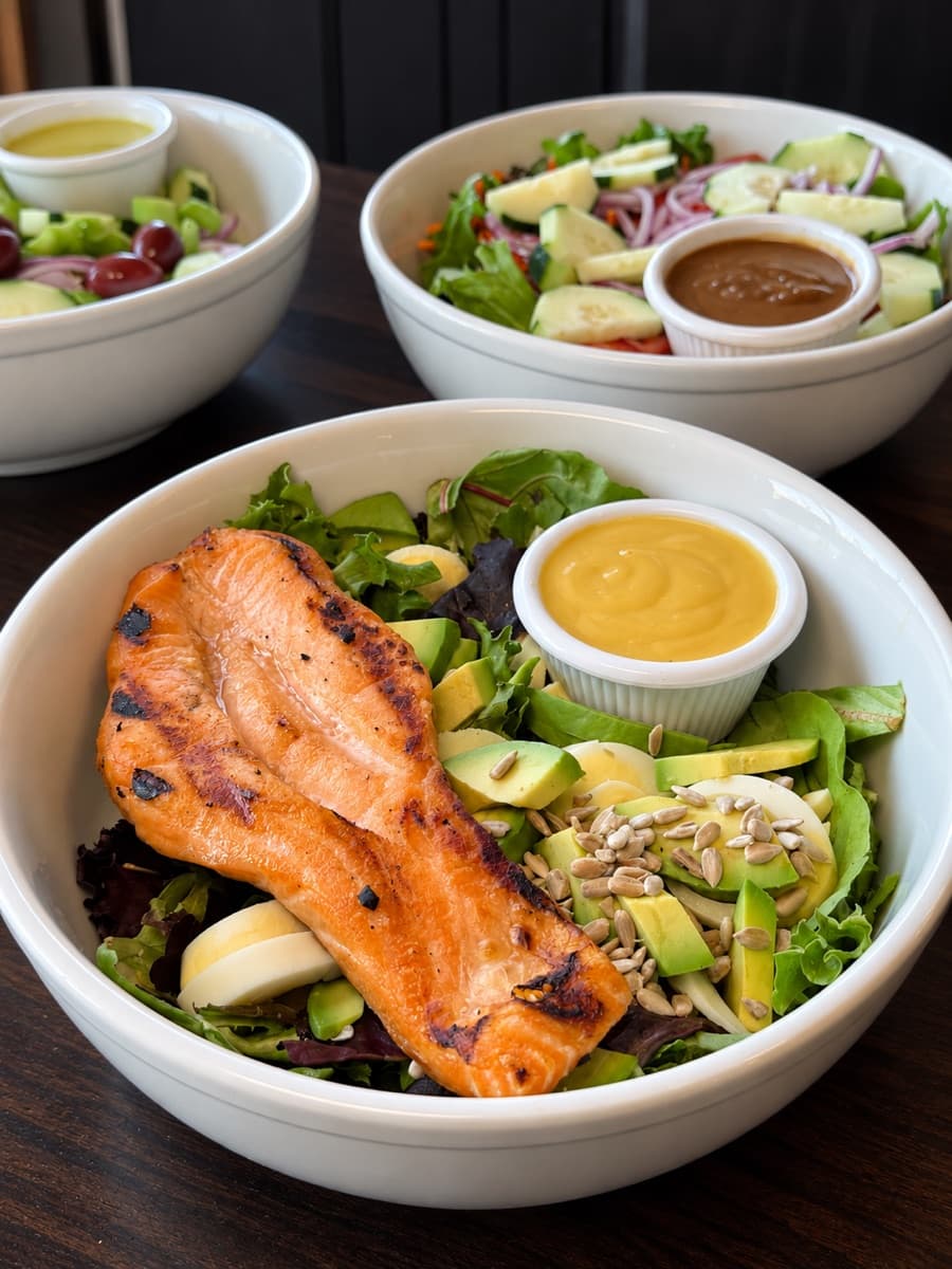 Grilled salmon salad